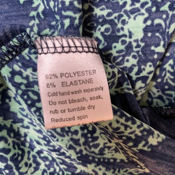 Ripe Maternity Wrap Dress Navy Green Paisley Short Sleeves Size M - Picture 6 of 7